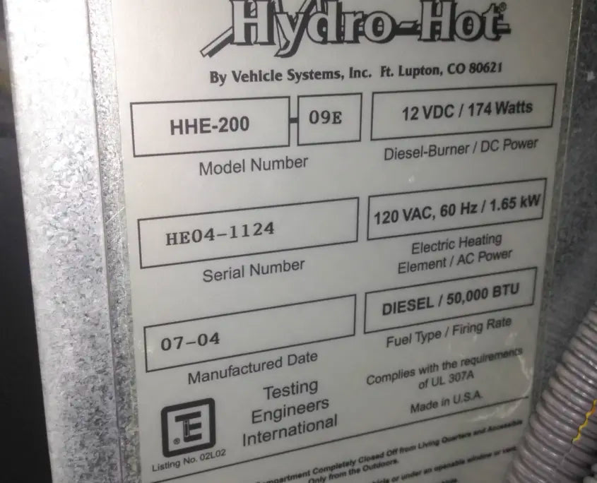 How do I Find My RV Hydronic Heating System Model?