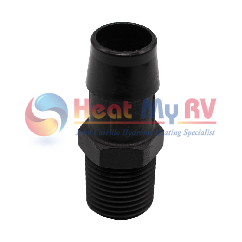 Glass Filled Black Nylon Barb Fitting, 1/2 in. NPT x 3/4 in. - PLX-200-103