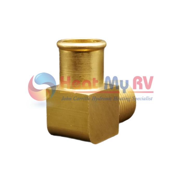 90 Degree Brass Elbow Fitting, Barb, 3/4 X 1/2 (M)NP - PLX-A65-300