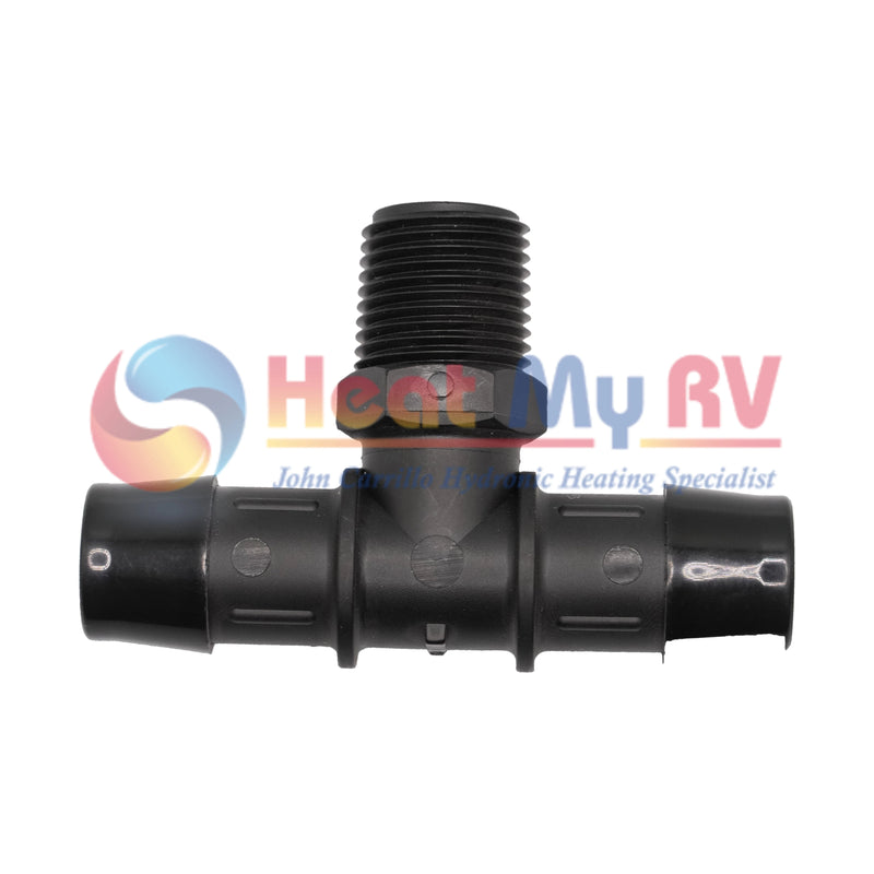 Barbed Nylon Tee Fitting, 1/2 in. (M) NPT to 3/4 in. - PLX-250-203