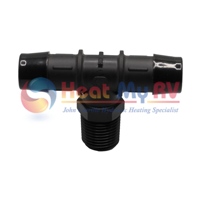 Barbed Nylon Tee Fitting, 1/2 in. (M) NPT to 3/4 in. - PLX-250-203
