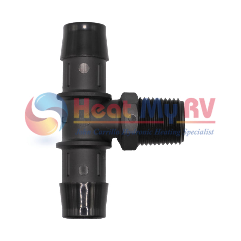 Barbed Nylon Tee Fitting, 1/2 in. (M) NPT to 3/4 in. - PLX-250-203